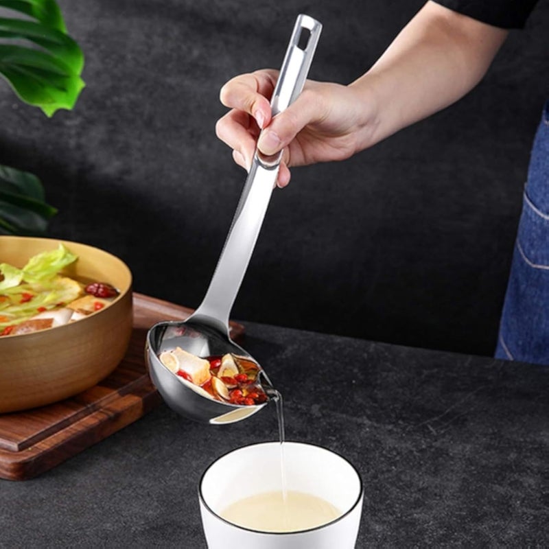 Essential Soup Ladle for Home Cooking: Stainless Steel Fat Separator Spoon Long Handle Reliable Kitchen Gadget for Fatigue, NOW AS Al-Israa (1)